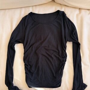 Alo Women's Gather Black Long Sleeve Top